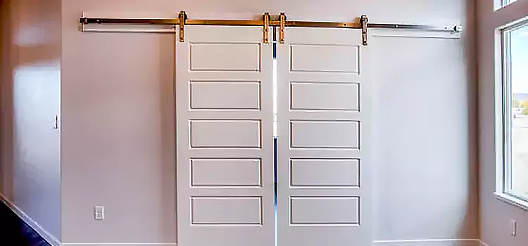 Glass Barn Door with Installation Hardware Kit White Oak
